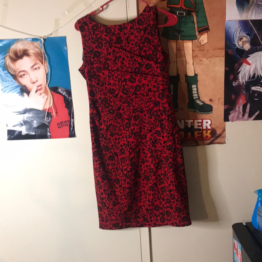 Calvin Klein red & black dress